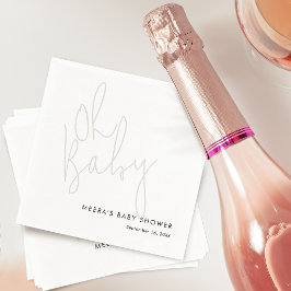 Modernes Script Dusty Pink Oh Baby Dusche Serviette