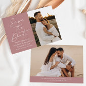 Modernes Script Dusty Rose 2 Foto Save The Date