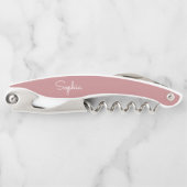 Modernes Script Dusty Rose Bridesmaid Vorschlag Ge Kellnermesser (Vorderseite)