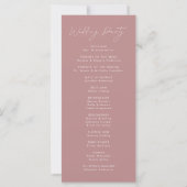 Modernes Script Dusty Rose Wedding Programm (Rückseite)