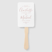 Modernes Script Dusty Rose Wedding Programm Fächer (Vorderseite)