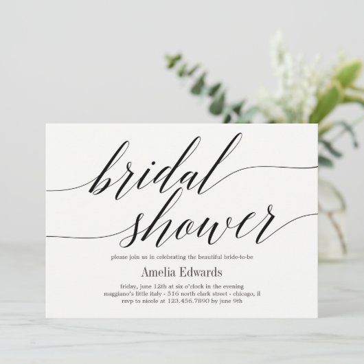 Modernes Script EDITABLE COLOR Brautparty Einladung (Stehend Vorderseite)