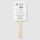 Modernes Script EDITABLE COLOR Hochzeitsprogramm Fächer (Vorderseite)