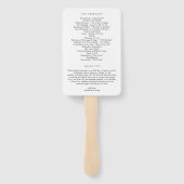 Modernes Script EDITABLE COLOR Hochzeitsprogramm Fächer (Rückseite)