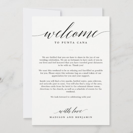 Modernes Script EDITABLE COLOR - Willkommen Dankeskarte (Vorderseite)