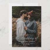 Modernes Script Einfache QR-Foto Hochzeit Einladung (Vorderseite)