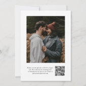 Modernes Script Einfache QR-Foto Hochzeit Einladung (Rückseite)