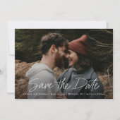 Modernes Script Einfaches Foto Save The Date (Vorderseite)