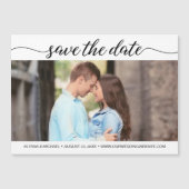 Modernes Script Einfaches Foto Save the Date Hochz Magneteinladung (Vorderseite)
