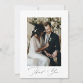 Modernes Script Elegant Wedding Foto Danke Karte (Vorderseite)