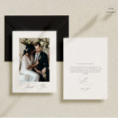 Modernes Script Elegant Wedding Foto Danke Karte