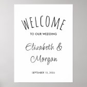 Modernes Script Elegant Wedding Welcome Sign Poster (Vorne)
