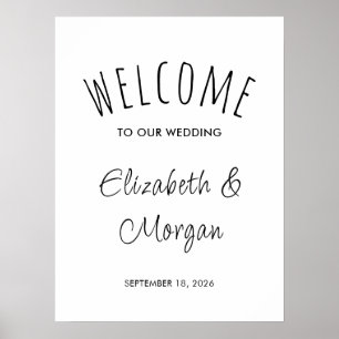 Modernes Script Elegant Wedding Welcome Sign Poster