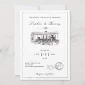 Modernes Script Eleganter QR Code Hochzeit Einladung (Vorderseite)
