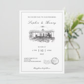 Modernes Script Eleganter QR Code Hochzeit Einladung (Stehend Vorderseite)