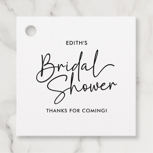 Modernes Script Elegantes handgeschriebenes Brautp Geschenkanhänger (Vorderseite)