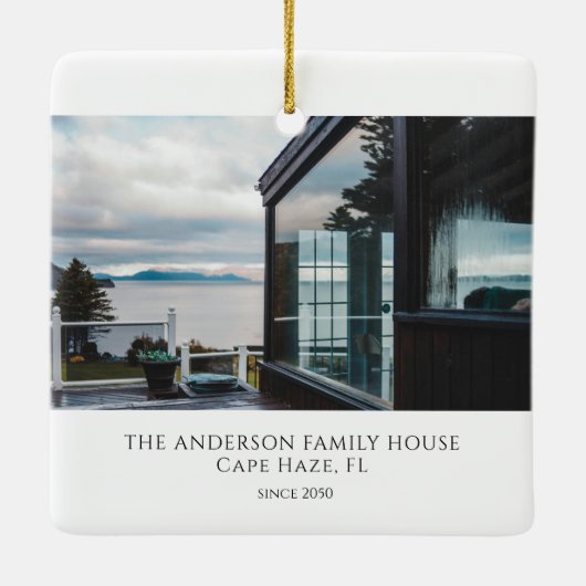 Modernes Script Elegantes New Sweet Family Zuhause Keramikornament (Rückseite)