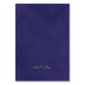 Modernes Script Emerald Lila und Gold Wedding Tischnummer (Rückseite)