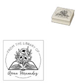 Modernes Script-Exlibris, Botanisches Buch Gummistempel (Stempel)