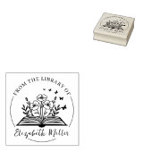 Modernes Script-Exlibris, Botanisches Buch Gummistempel (Stempel)