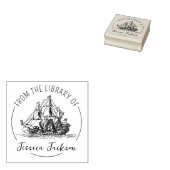 Modernes Script-Exlibris-Schiff Nautilus-Buch Gummistempel (Stempel)