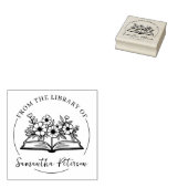 Modernes Script-Exlibris, Wildblumen-Buch Gummistempel (Stempel)