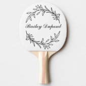 Modernes Script floral Personalisiert Tischtennis Schläger (Vorderseite)