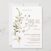 Modernes Script Flower Garden Brautparty Einladung (Vorderseite)