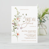 Modernes Script Flower Garden Brautparty Einladung (Stehend Vorderseite)