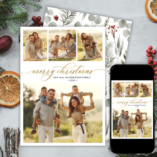 Modernes Script Folies 4 Multi-Foto Weihnachten