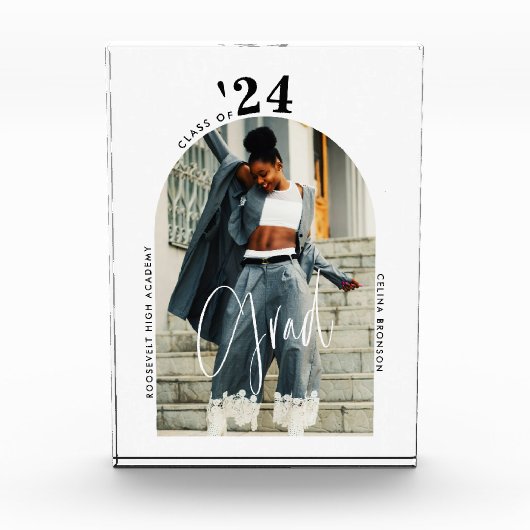 Modernes Script Foto 2024 Minimalistischer Abschlu (Vorderseite)