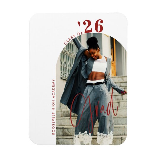 Modernes Script Foto 2024 Minimalistischer Abschlu Magnet (Vertikal)