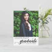 Modernes Script-Foto-Abschluss Ankündigung (Stehend Vorderseite)