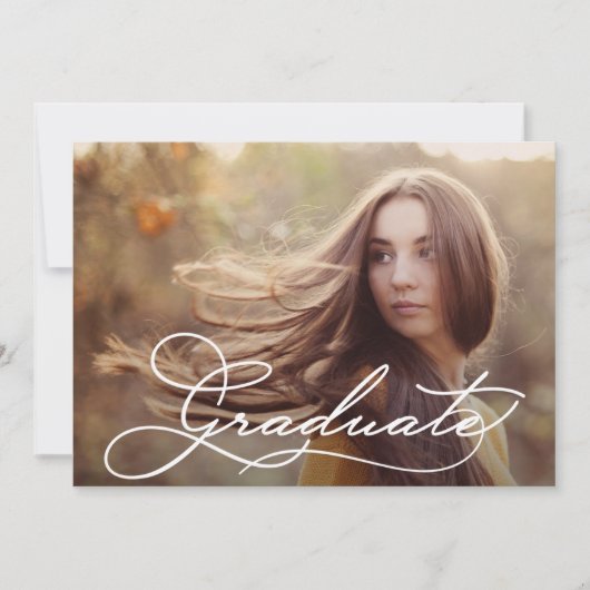 Modernes Script-Foto-Abschluss Ankündigung (Vorderseite)