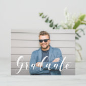 Modernes Script-Foto-Abschluss Ankündigung (Stehend Vorderseite)