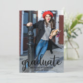 Modernes Script-Foto-Abschluss Ankündigung (Stehend Vorderseite)