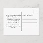 Modernes Script-Foto-Abschluss Ankündigungspostkarte (Rückseite)