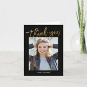 Modernes Script-Foto Abschluss Dankeskarte (Vorderseite)
