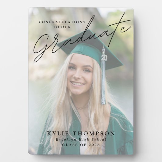 Modernes Script-Foto-Abschluss Fotoplatte (Vorderseite)