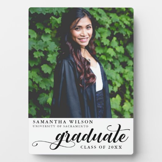 Modernes Script-Foto-Abschluss Fotoplatte (Vorderseite)