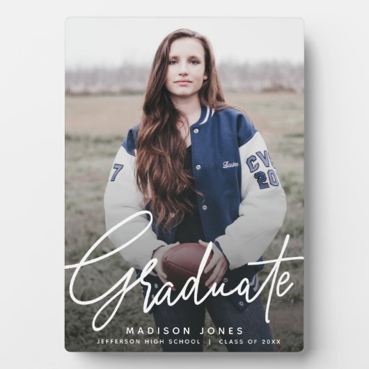 Modernes Script-Foto-Abschluss Fotoplatte (Vorderseite)