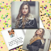 Modernes Script Foto Abschluss Gästebuch Keepake Notizblock