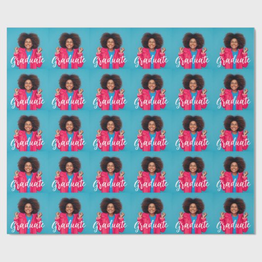 Modernes Script-Foto-Abschluss Geschenkpapier (Flach)