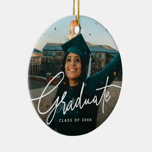 Modernes Script-Foto-Abschluss Keramik Ornament (Rechts)