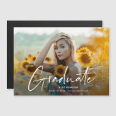 Modernes Script-Foto-Abschluss Magneteinladung (Vorne/Hinten)