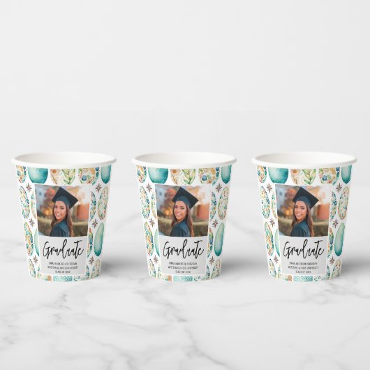 Modernes Script-Foto-Abschluss Pappbecher (Multi)