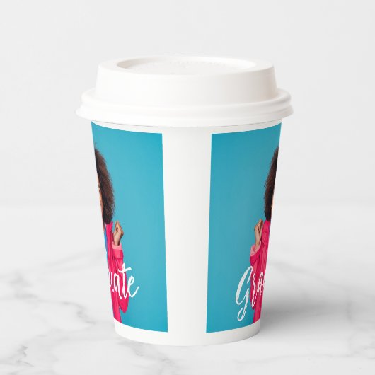 Modernes Script-Foto-Abschluss Pappbecher (Links)