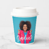 Modernes Script-Foto-Abschluss Pappbecher (Rückseite)