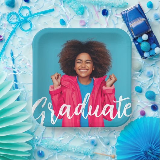 Modernes Script-Foto-Abschluss Pappteller (Party)