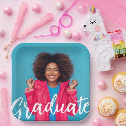 Modernes Script-Foto-Abschluss Pappteller (Party)